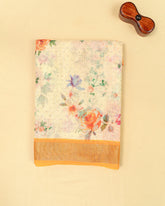 SC3505 - Linen With Sparkling Stone Over Body And Silver Border